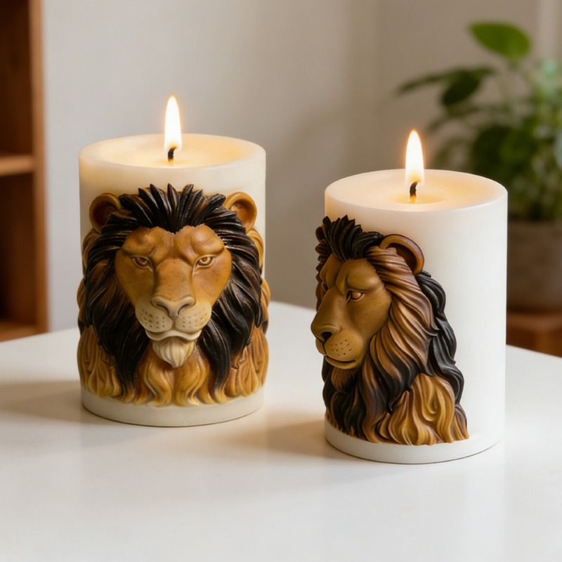 Luxury Candle Supplies Usa - 동물 사자 양초 몰드 실리콘 양초