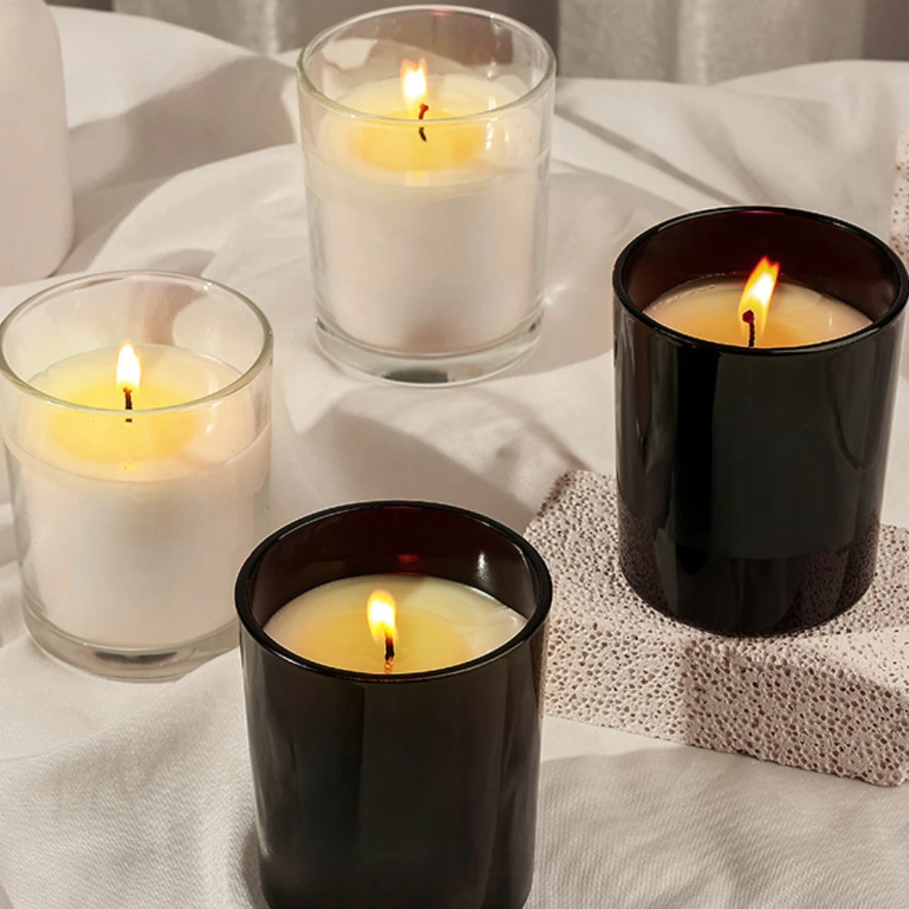 Luxury Candle Supplies Usa - 럭셔리 유리 캔들 항아리, 블랙 화이트