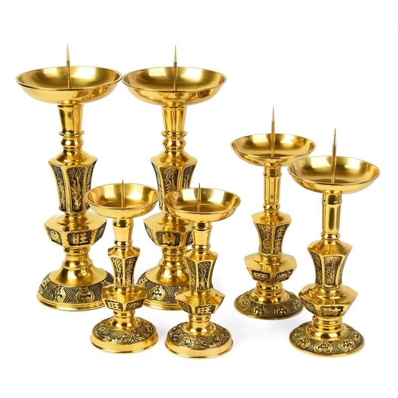 Luxury Candle Supplies Usa - 고급스럽고 화려한 황동 촛대 한 쌍,