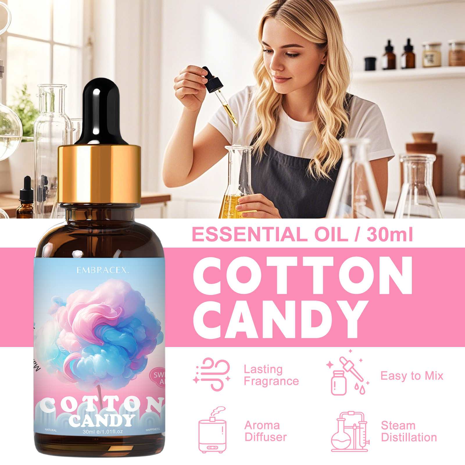 30ml 솜사탕 에센셜 오일 자동차 용품, DIY 프로 - Candle Supplies Fragrance Oil 리뷰 및 가격