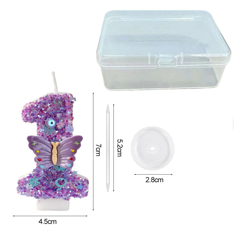보라색 나비 숫자 0-9 생일 캔들 고급 스팽글 케이크 - Luxury Candle Supplies Usa 리뷰 및 가격