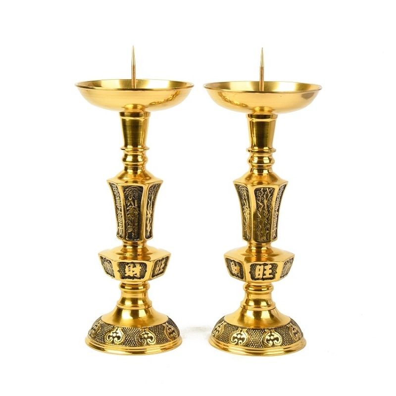 고급스럽고 화려한 황동 촛대 한 쌍, 불교 사원 장식, - Luxury Candle Supplies Usa 리뷰 및 가격